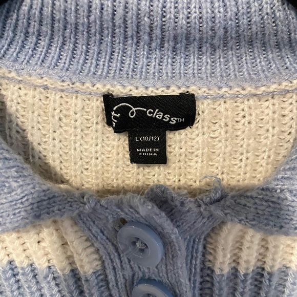 Art Class Blue and Cream Striped Sweater - Picture 3 of 3